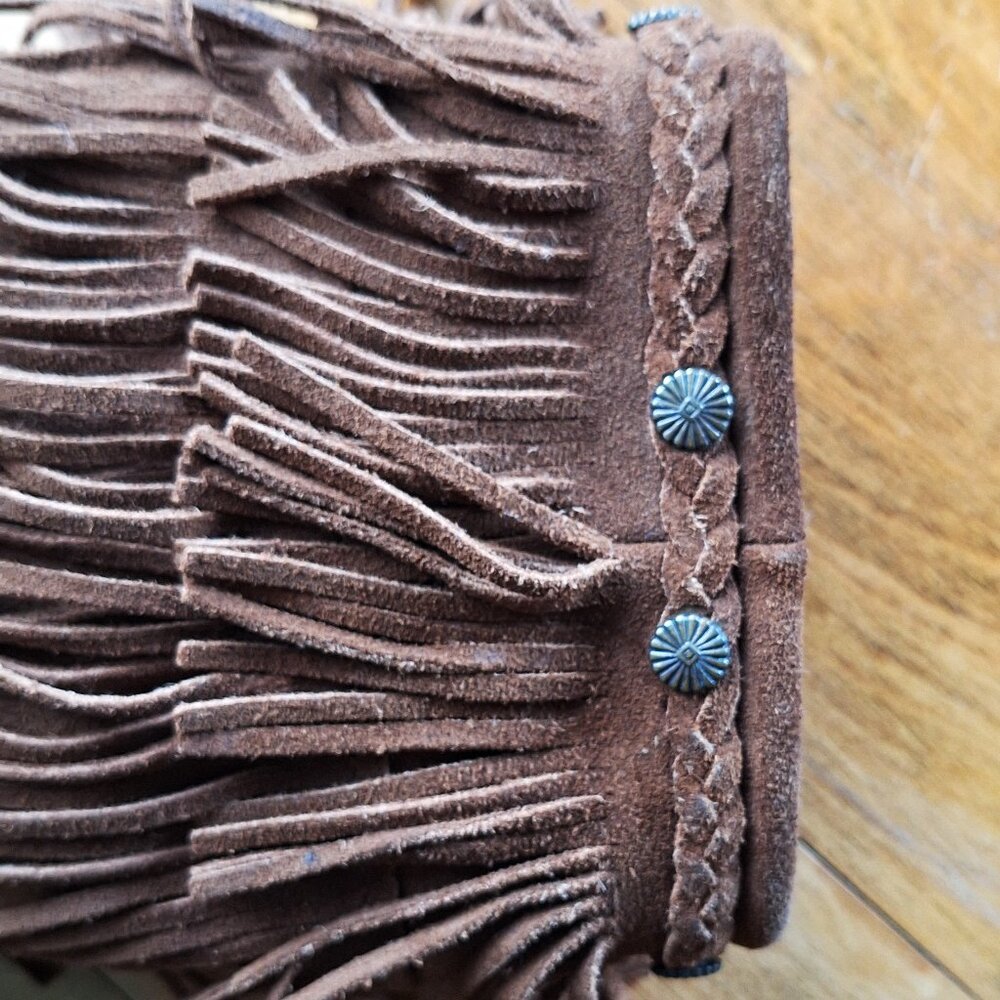 Minnetonka Boots 5 Layer Fringe Suede Moccasin Si… - image 3